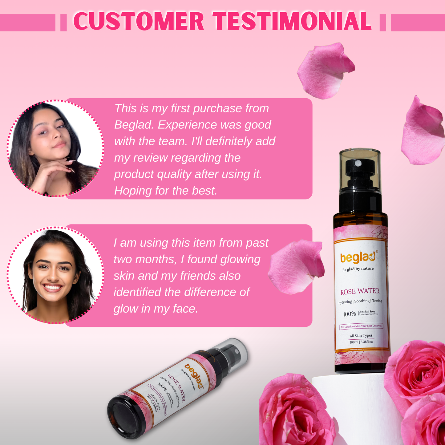 Rose Water - 100% Chemical & Preservative Free