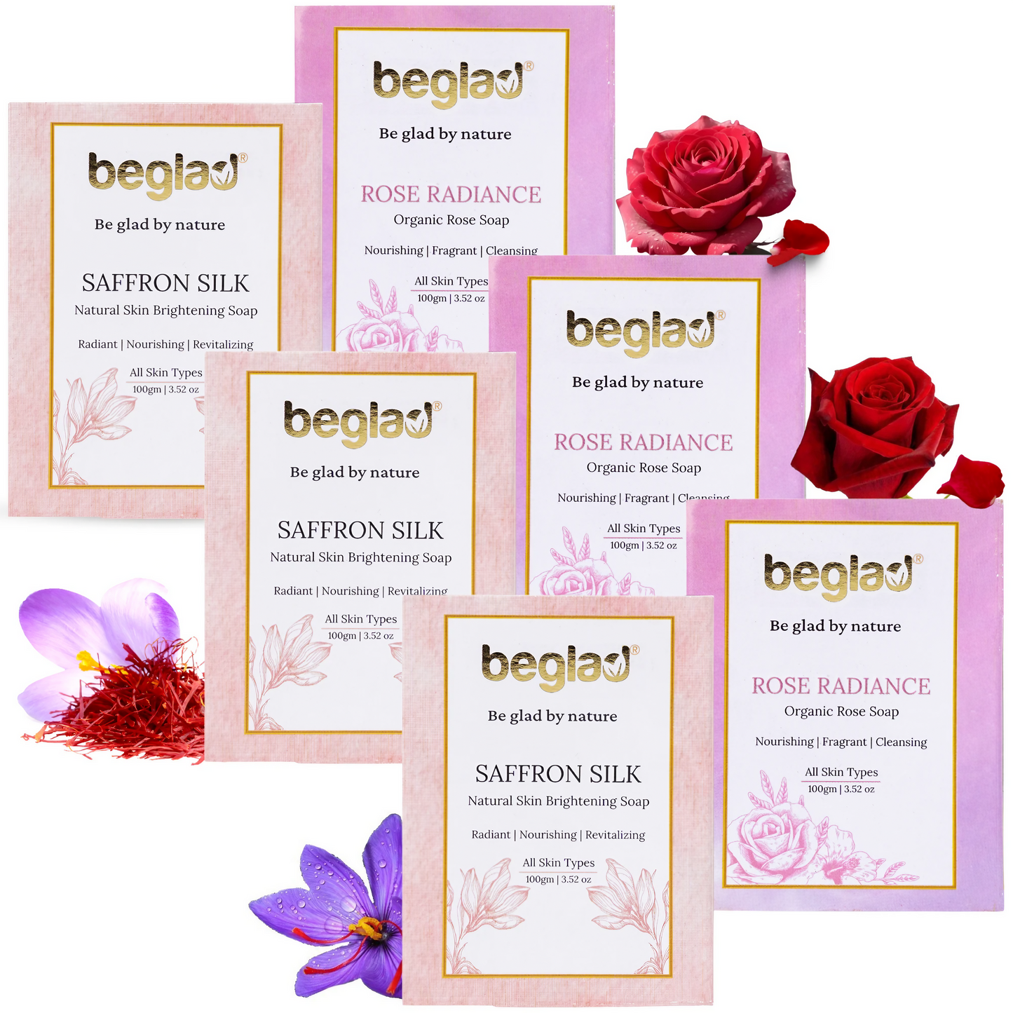 Rose Radiance & Saffron Silk Soap Combo