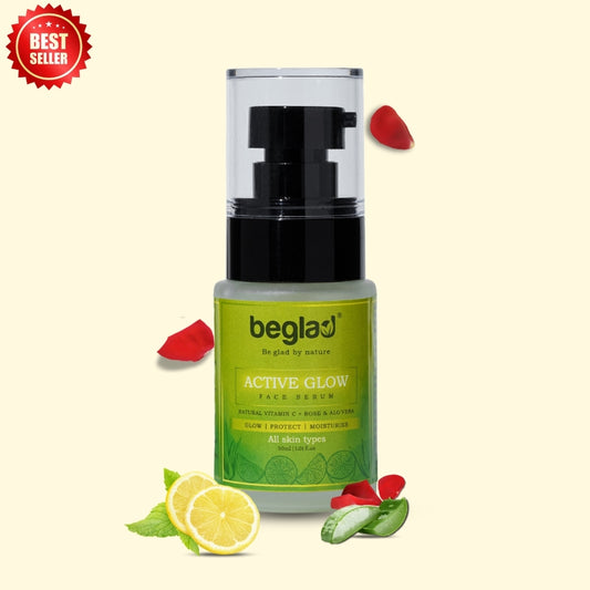 Active Glow - Face Serum (100% Natural Vitamin C + Rose & Alovera)