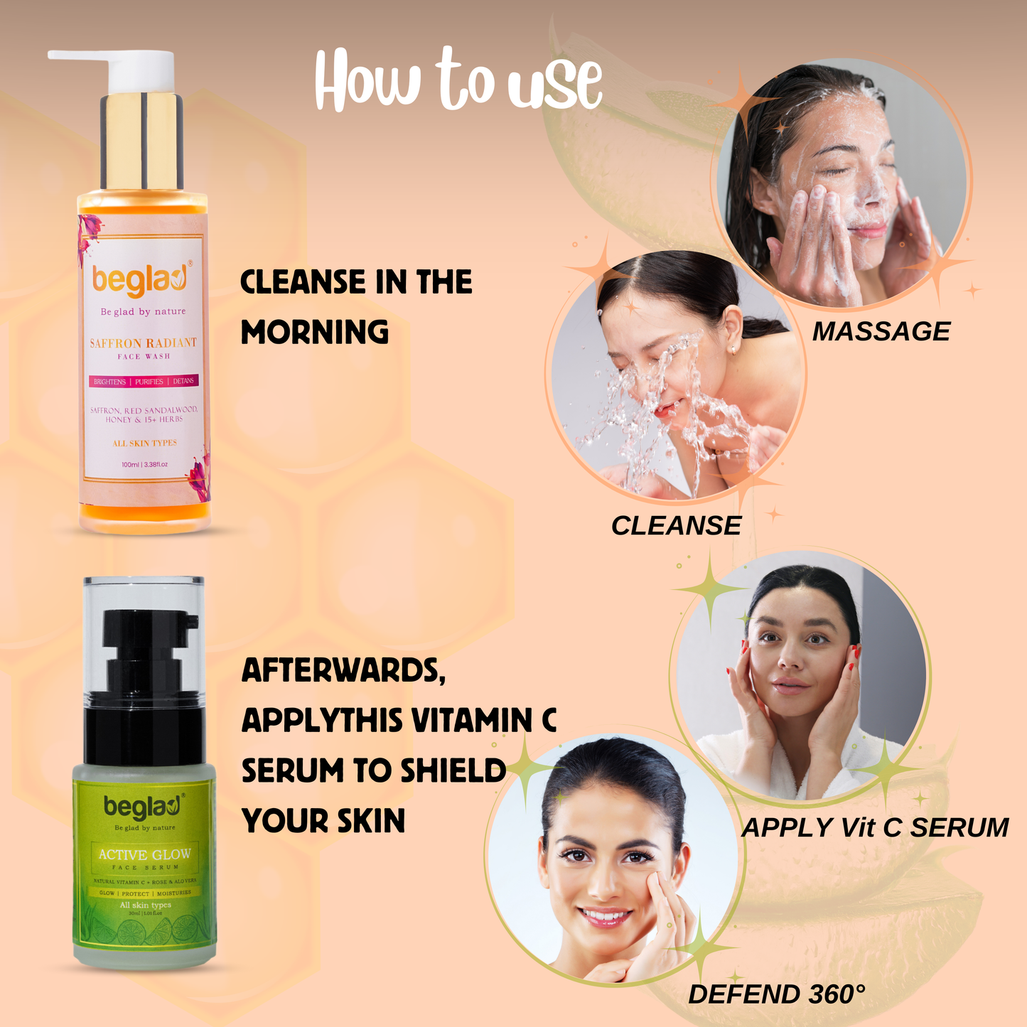 Saffron Radiant Face Wash & Vitamin C Face Serum