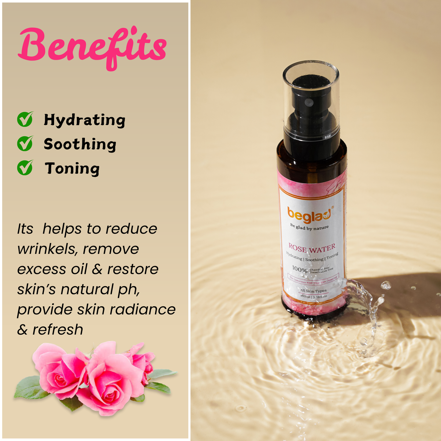 Rose Water - 100% Chemical & Preservative Free