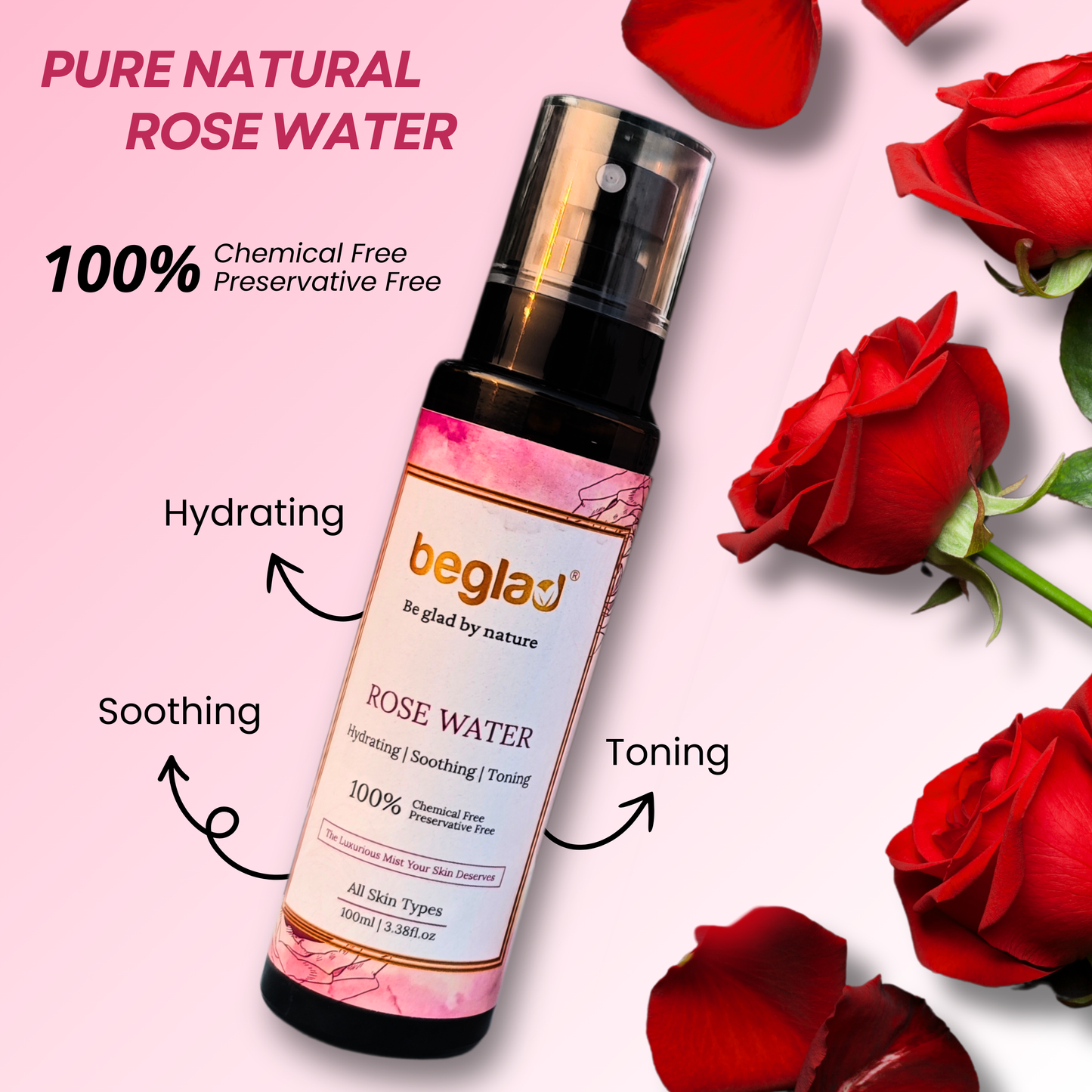 Rose Water - 100% Chemical & Preservative Free