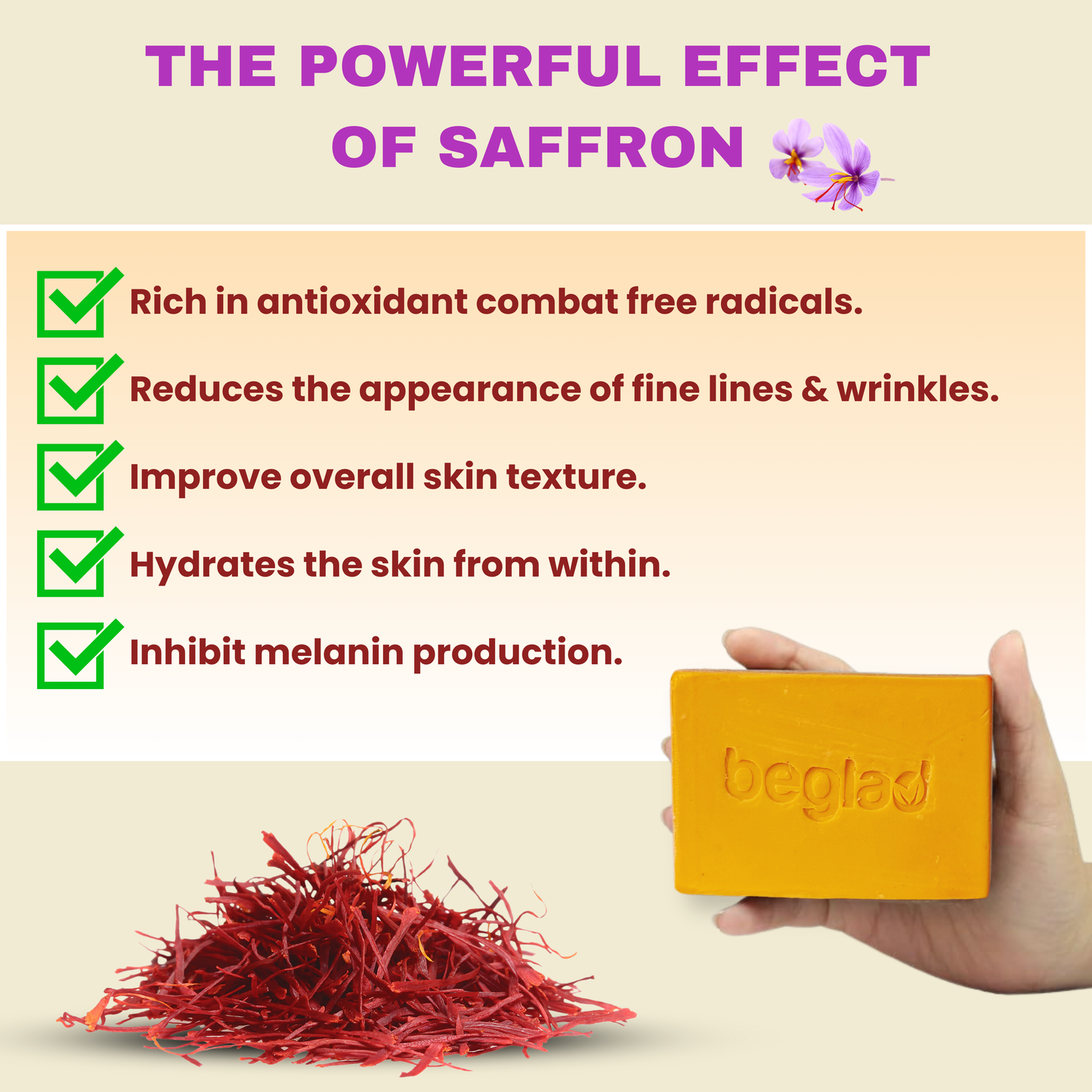 Saffron Silk Soap - Natural Skin Brightening Soap