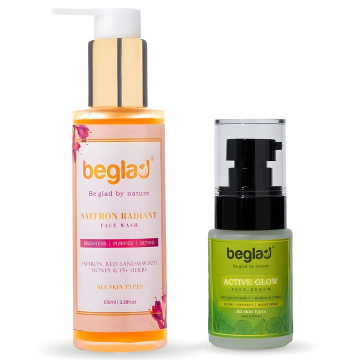 Saffron Radiant Face Wash & Vitamin C Face Serum