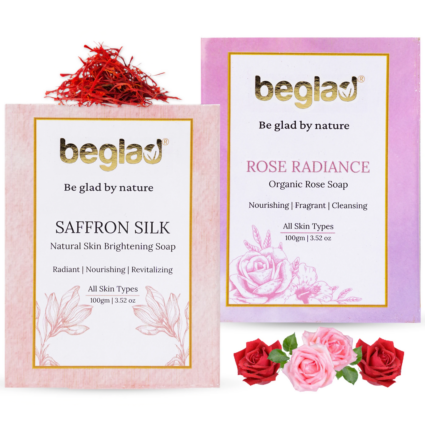 Rose Radiance & Saffron Silk Soap Combo